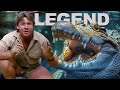 Steve irwin faces a gigantic saltwater crocodile in australia  crocs down under  wild waters