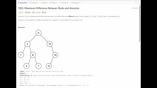 1026 Maximum Difference between node and ancestor leetcode solution #faangprep #dsaforbeginners