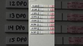 Pregnancy Test Line Progression 9 DPO to 16 DPOUsing easy at home test strips  #shorts