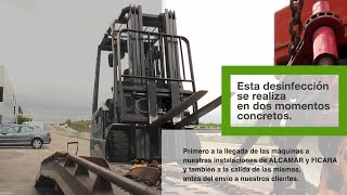 Desinfección COVID-19 en máquinas elevadoras en ALCAMAR y FICARA