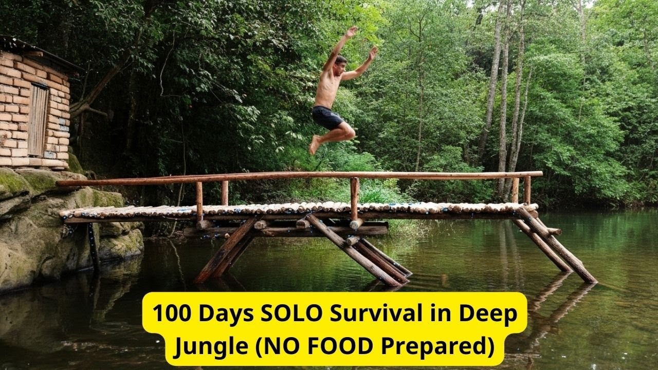 100 Days SOLO Survival in Deep Jungle (NO FOOD Prepared) - YouTube