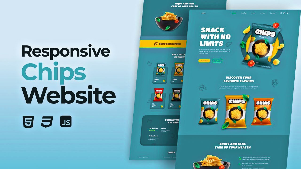 Responsive Chips Website Design Using HTML CSS And JavaScript - YouTube
