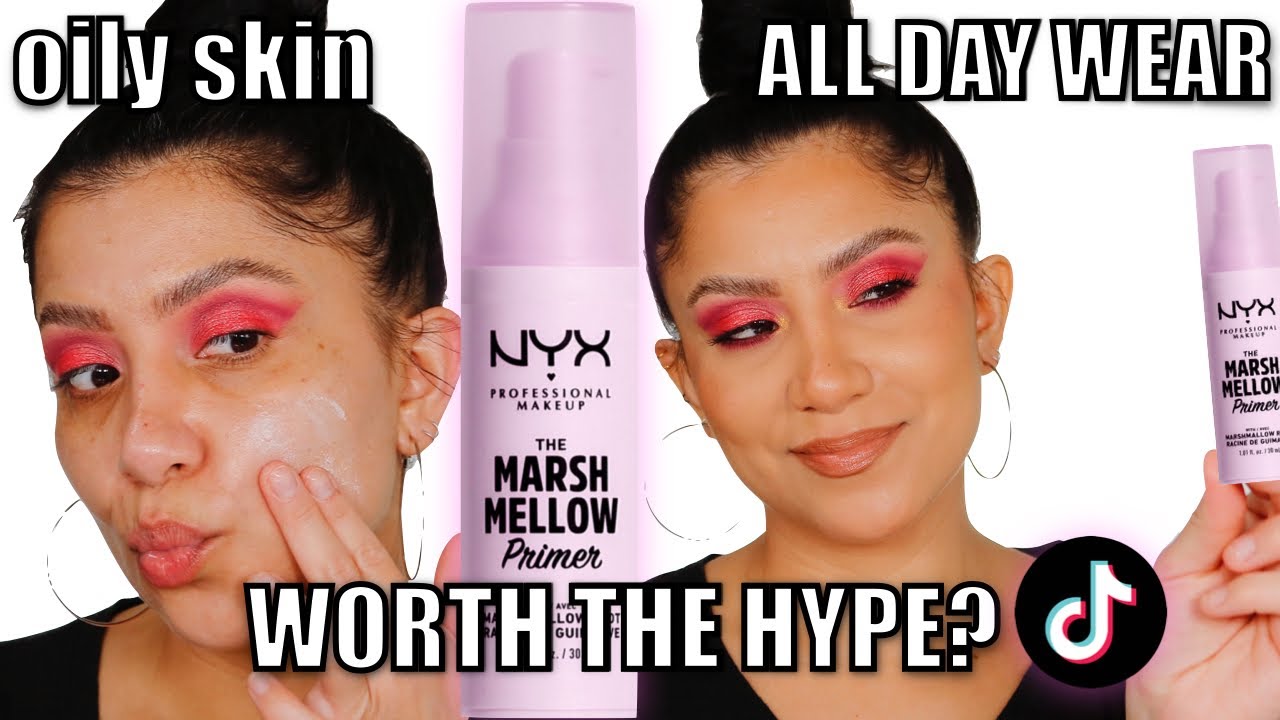 NYX MARSH MELLOW PRIMER ALL DAY WEAR AND FULL REVIEW *oily skin* |  MagdalineJanet - YouTube