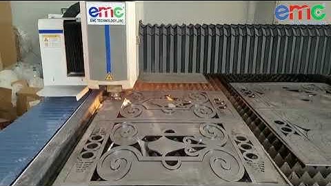 Cận cảnh cắt hoa văn cnc bằng máy cắt laser EMC Basic
