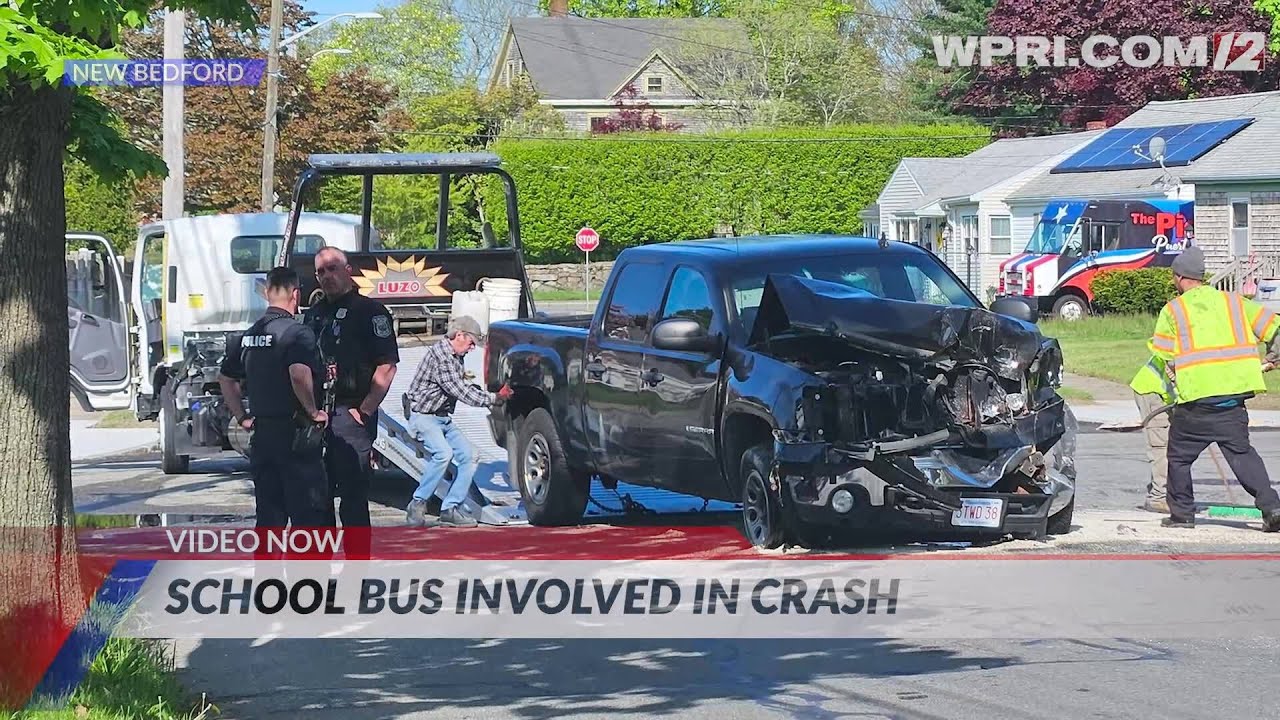 Video Now: School bus involved in crash in New Bedford - YouTube