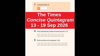 The Times Concise Quintagrams w/b 13 Sep 2026