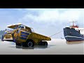 Spintires MudRunner -  Belaz 75710 Dump Truck  4x4 - Pulling Biggest Ocean Ship