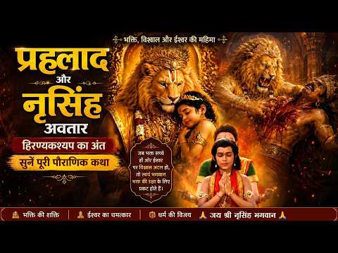 🦁 भक्त प्रह्लाद और नृसिंह अवतार 🙏 | हिरण्यकश्यप का अंत | सुनें पूरी पौराणिक कथा