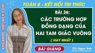 Toán 8 Kết nối tri thức Bài 36 Các trường hợp đồng dạng của hai tam giác vuông trang 98, 99, 100