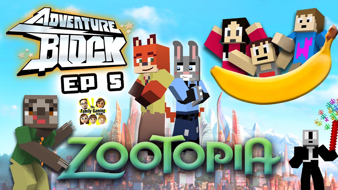 Adventure Block Episode 5 Zootopia Going To The Movies Fgteev Minecraft Mini Series Youtube - zootopia nick shirt roblox