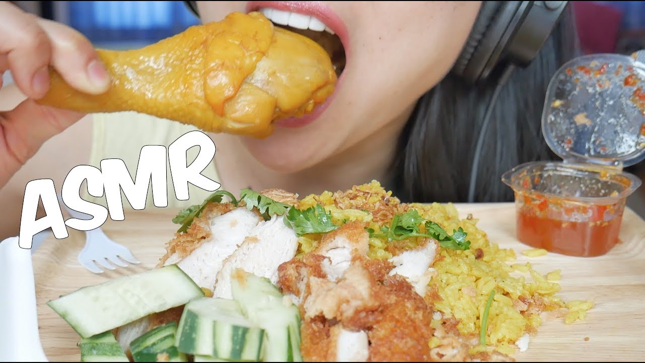 ASMR Curry Chicken With Rice (EATING SOUNDS) | SAS-ASMR chewing gum silence