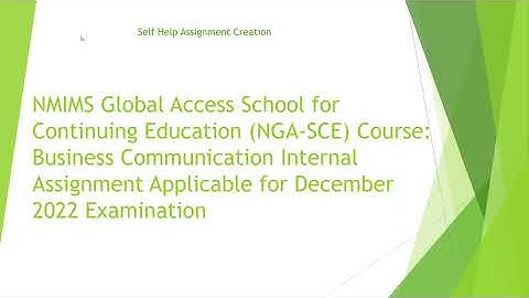 NMIMS Assignment: Business Communication | MBA 2nd Semester | December Cycle | self help | Short