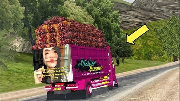 NEKAT ! DUMP TRUCK CANTER MUATAN SAWIT FULL MENANJAK - BUS SIMULATOR INDONESIA