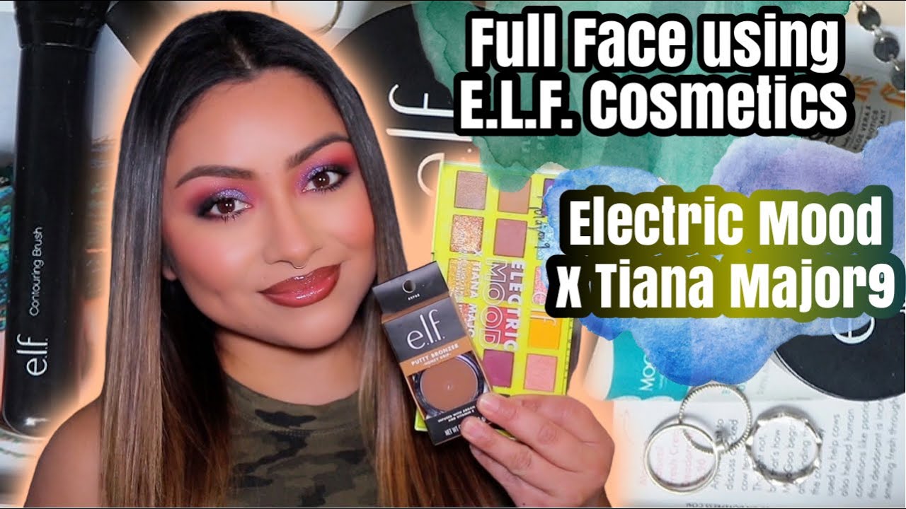 FULL FACE USING ELF COSMETICS ELECTRIC MOOD X TIANA MAJOR9 YouTube
