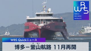 博多－釜山航路 11月再開【WBS】（2022年10月26日）