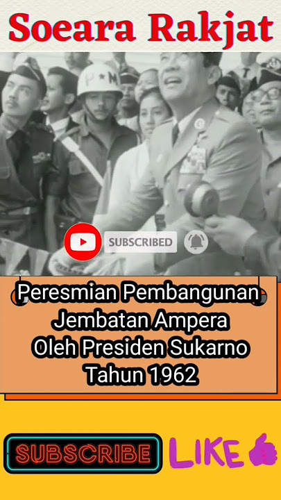 Peresmian Pembangunan Jembatan Ampera oleh Presiden Sukarno Tahun 1962.#shortvideo #shorts #sejarah