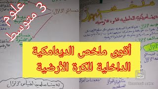 ملخص الديناميكية الداخلية للكرة الأرضية علوم الطبيعة والحياة سنة الثالثة متوسط الفصل الأول جزء 1