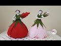 Flower Fairy Doll Tutorial | How to make Flower Fairy doll using Crepe paper | DIY Rose Fairy doll