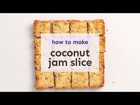 Easy Coconut Jam Slice | Sweetest Menu