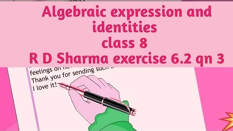 Algebraic expressions class 8 R D Sharma ex.6.2 qn3 @bhartijaiswal16 aao hindi sikhen