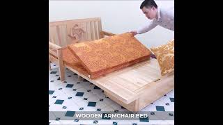 Wooden Armchair Bed (Dissembling) | Ghế Bành Kết Hợp Với Giường | Do Go 24H  #Shorts