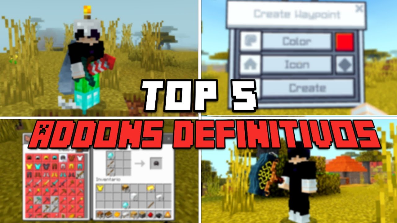 TOP 5 addons definitivos para Minecraft bedrock 1.21.X || waypoint ...