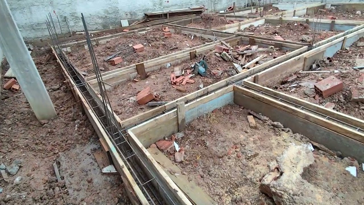 Medidas de viga baldrame para casa com Lage.