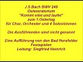 Bach Osteroratorium BWV 249 Kommt eilet und laufet, Siegfried Heinrich