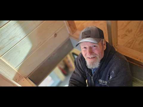 Work on the Off Grid Cabin Continues. We're creating 2 Separate Loft Rooms & Putting up More T&G.