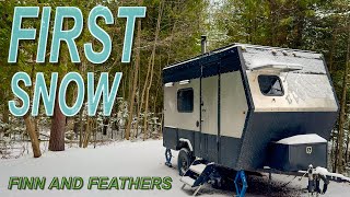 WINTER in a DIY Tiny Camper - Woodstove, Camping, Fishing, and Hunting by Drenalin Adventures 7,469 views 3 months ago 17 minutes