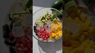 Grass Jelly Avocado pomegranate fruit salad ASMR #shorts #asmr  #fruit #food #foodie