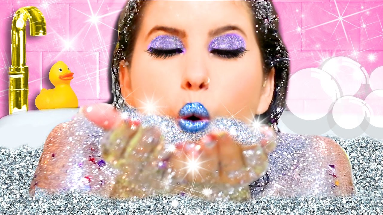 GLITTER BATH CHALLENGE, MAKEUP & DIYS! I BATHE IN GLITTER SOAP