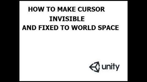 UNITY 3D TUTORIAL:LOCKING AND HIDING MOUSE CURSOR