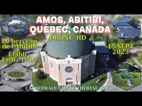 Fly By Drone Amos Abitibi La Cathédrale La Rivière L Hôpital Et Son Centre Ville