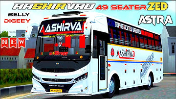 AASHIRVAD ZED ASTRA BELLY DICKY 49 SEATER  BUS MOD 🔥 || REVIEW TREND 🤑 || #BuSSid #zedastra 