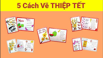 5 Cách vẽ Thiệp Chúc Mừng Năm Mới | Cách làm thiệp Tết | Happy New year card | KCart3
