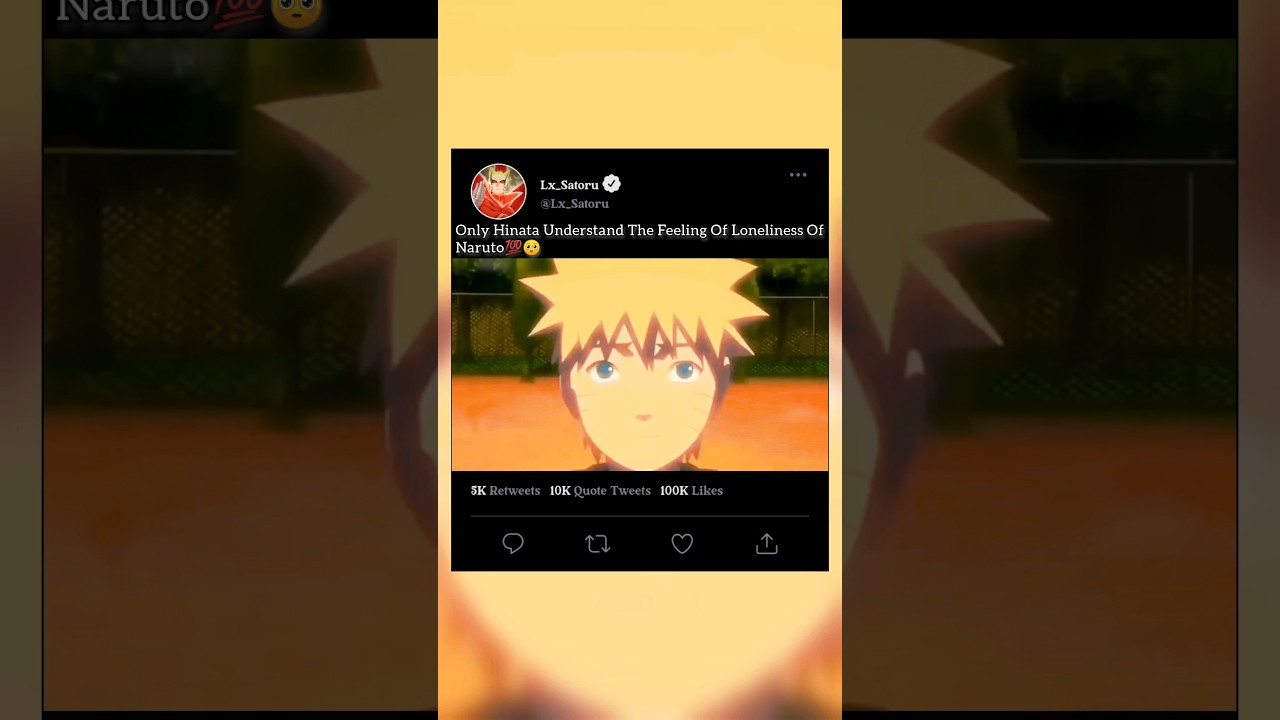 Only Hinata understand the felling of loneliness of Naruto💯🥺, Naruto  Edit, #shorts #viral #anime, Real-Time  Video View Count