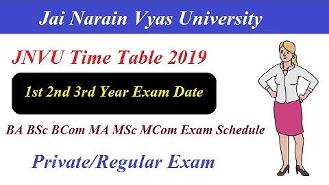 JNVU Time Table 2019 || 1st 2nd 3rd Year || BA BSc BCom MA MSc MCom (Private/Regular)