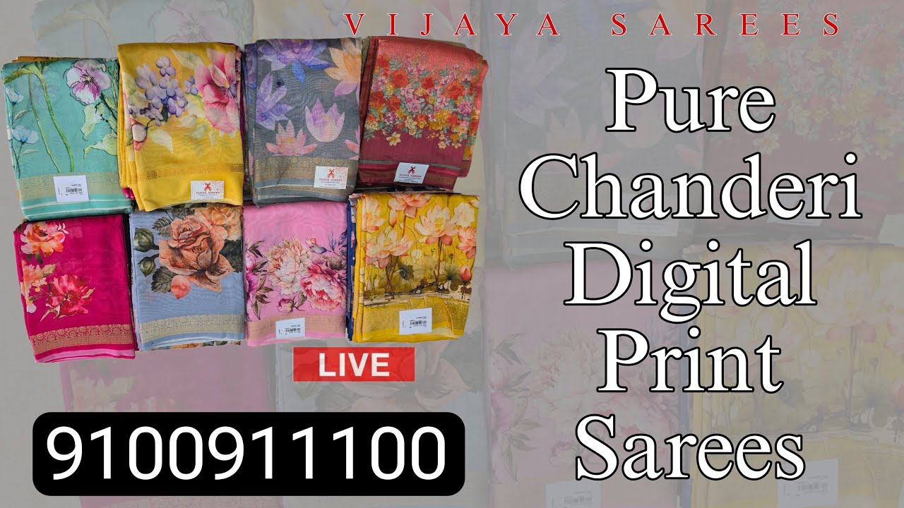 Pure Chanderi Digital Print sarees