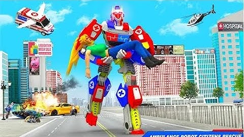 Flying Ambulance Robot Car Part-1 | Rescue City Transform Robot Android GamePlay | By Game Crazy