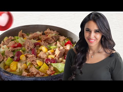 سلطة التونة بصوص المايونيز و المسترد طبق غني بالفيتامينات الي محتاجها الجسم مع د ندى بهاء