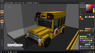 VoxEdit - Free 3D Voxel Art Animation Software - Timelapse Voxel Art School Bus