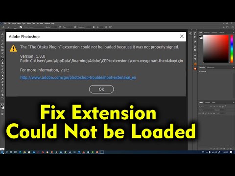 How to fix extension could not be loaded because it was not properly signed in Adobe Photoshop