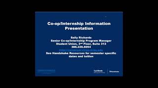 Information DB General Co-op/Internship Program Information Update