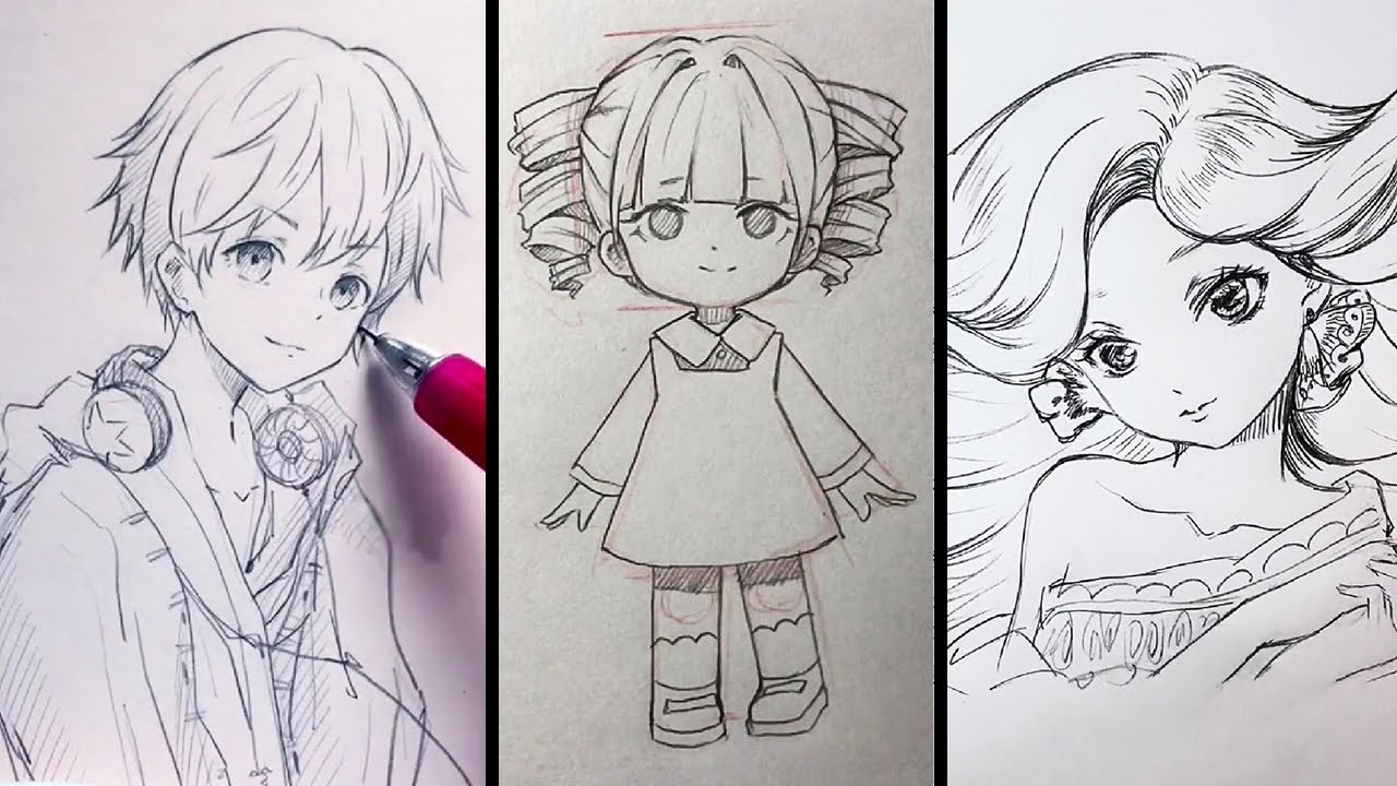 How to Draw Anime. Drawing Process. Learn to draw. Drawing tutorial -  YouTube