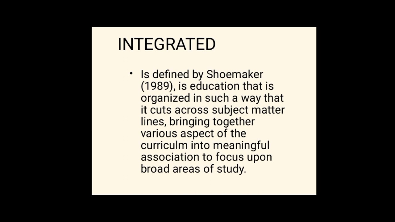 SOCIAL STUDIES AS AN INTEGRATED CURRICULUM YouTube