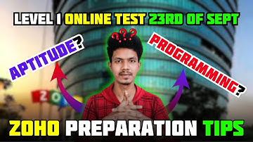 Zoho Online test level 1 Programming or Aptitude | 23rd of September | Zoho Interview Preparation