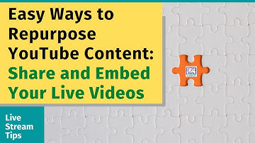 Easy Ways to Repurpose YouTube Content: Share and Embed Your Live Videos