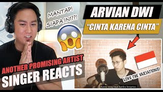 Cinta Karena Cinta (Full Cover) - Arvian Dwi (with Lyrics) | SINGER REACTION