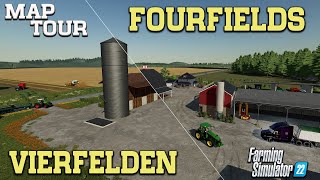 “FOUR FIELDS (VIERFELDEN)” FS22 MAP TOUR! | NEW MOD MAP! | Farming Simulator 22 (Review) PS5.